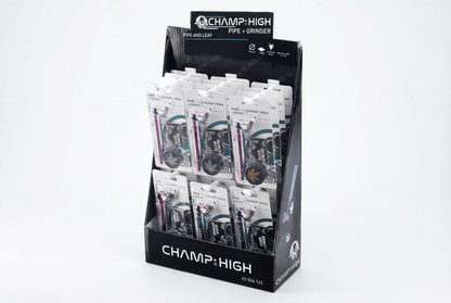 Champ High Rainbow Glass Pipe & Grinder